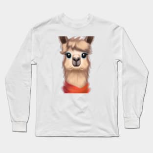 Cute Llama Drawing Long Sleeve T-Shirt